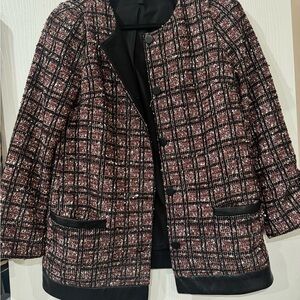 Express Black and Pink Blazer with Textured Finish